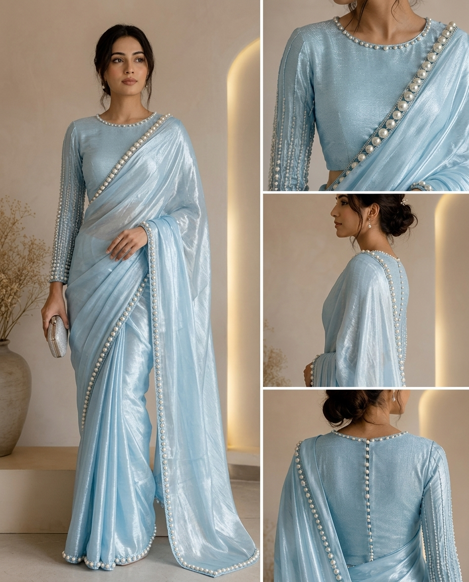 Light Sky Silk Saree