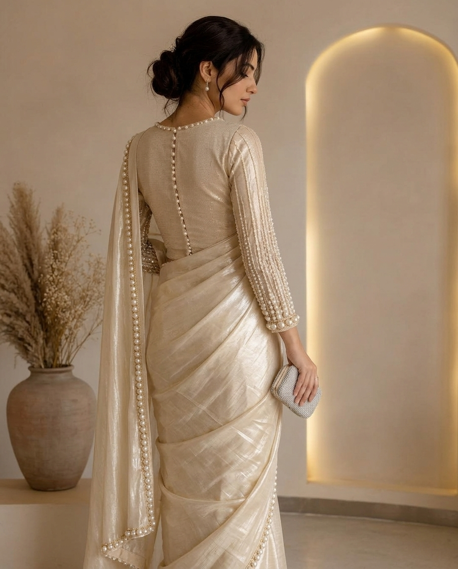 White Silk Saree
