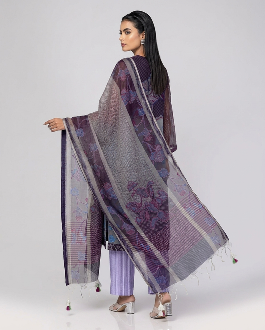 Grey/Burgundy Ornamenta Theme Shalwar Kameez