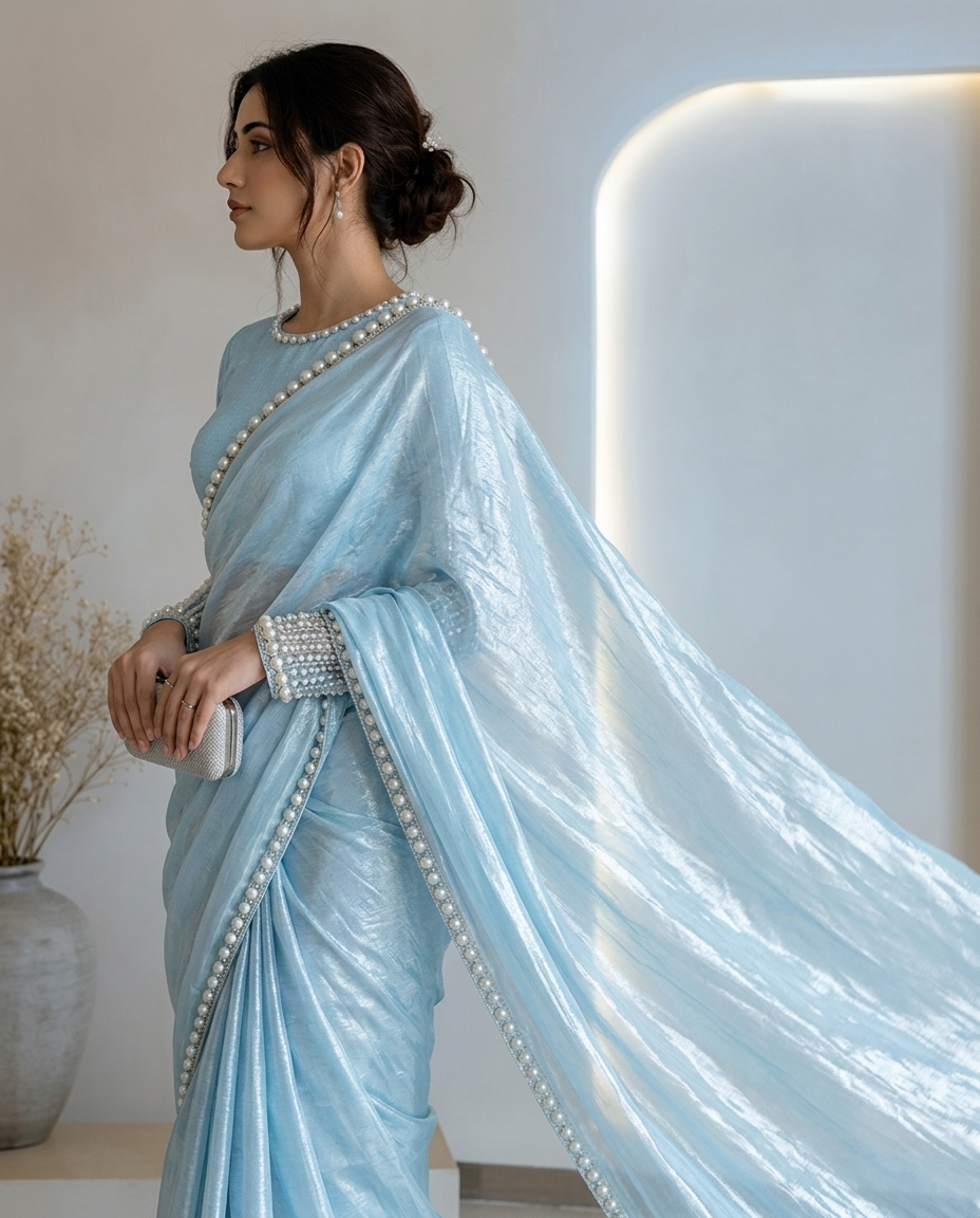 Light Sky Silk Saree