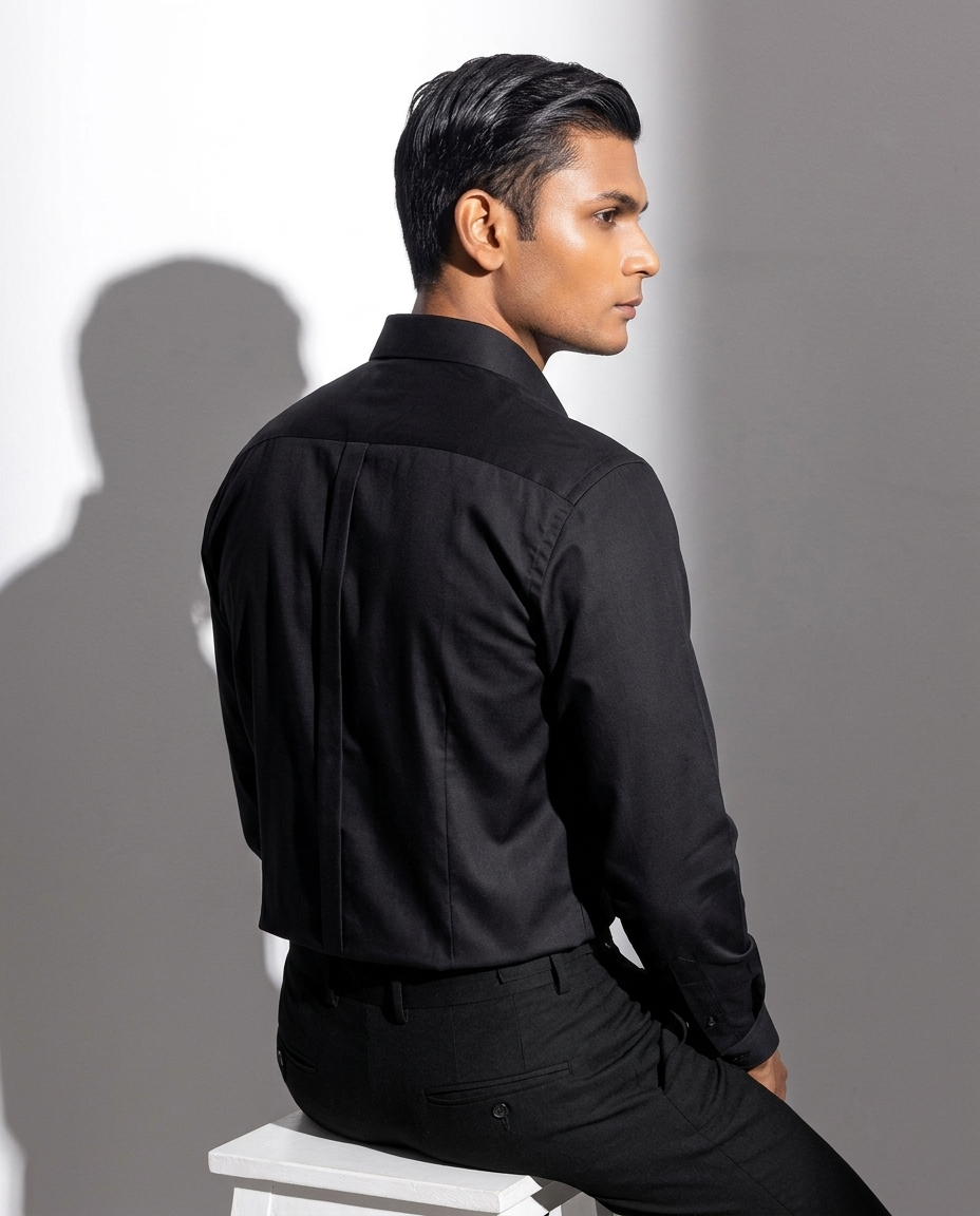 Zed Black Formal Shirt Full Sleeve