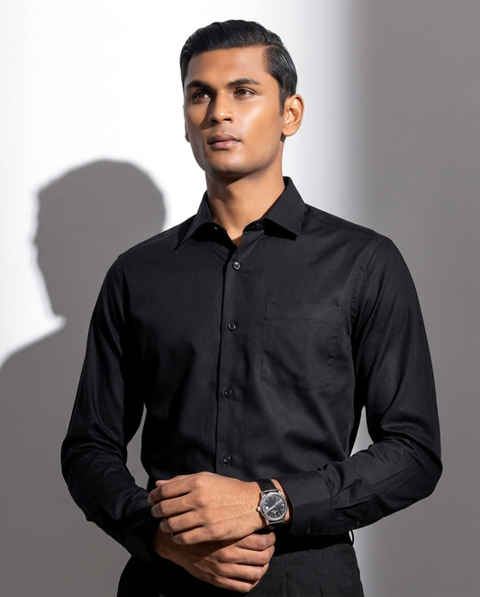 Zed Black Formal Shirt Full Sleeve