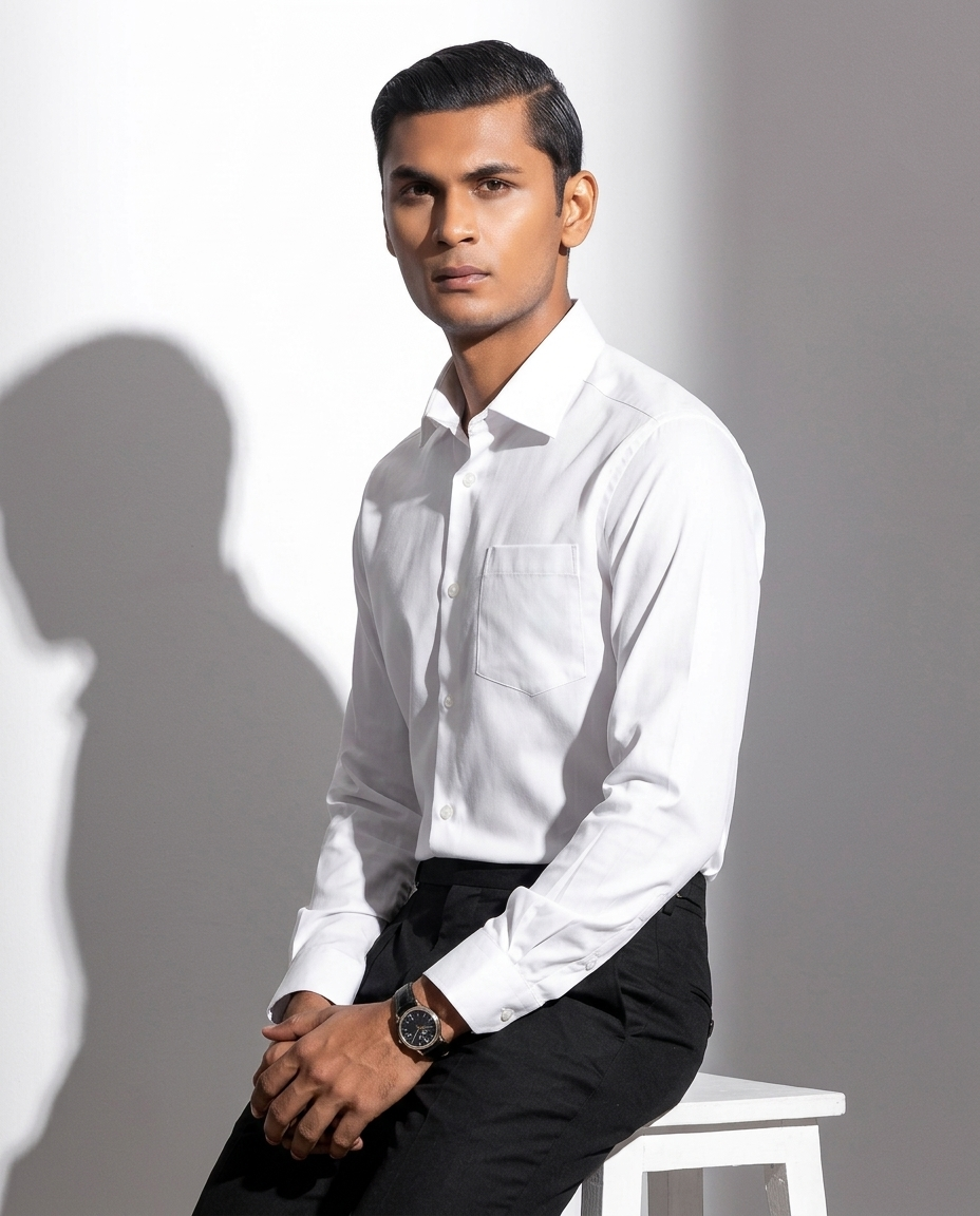 White Formal Shirt Full Sleeve
