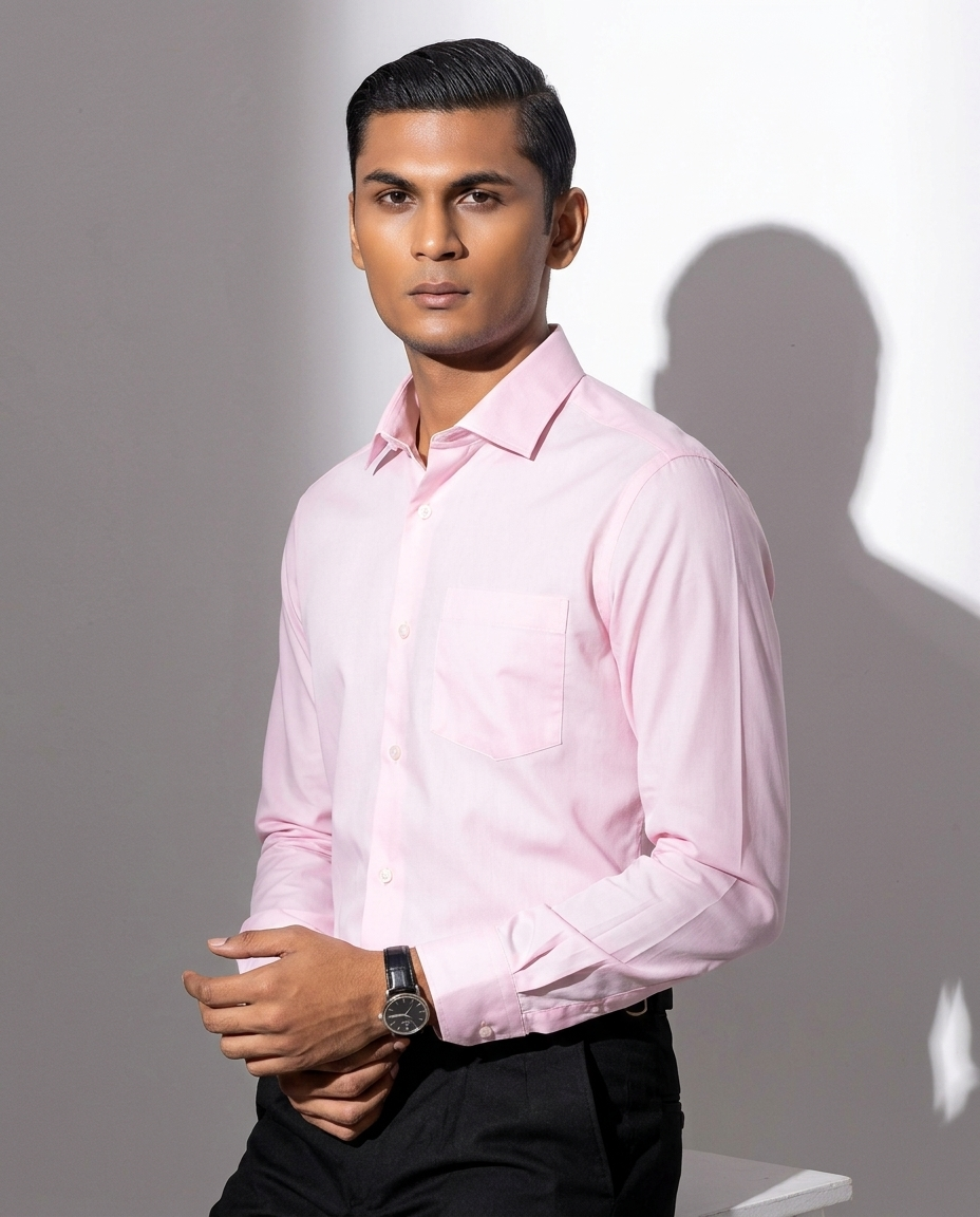 Light Pink Formal Shirt Full Sleeve