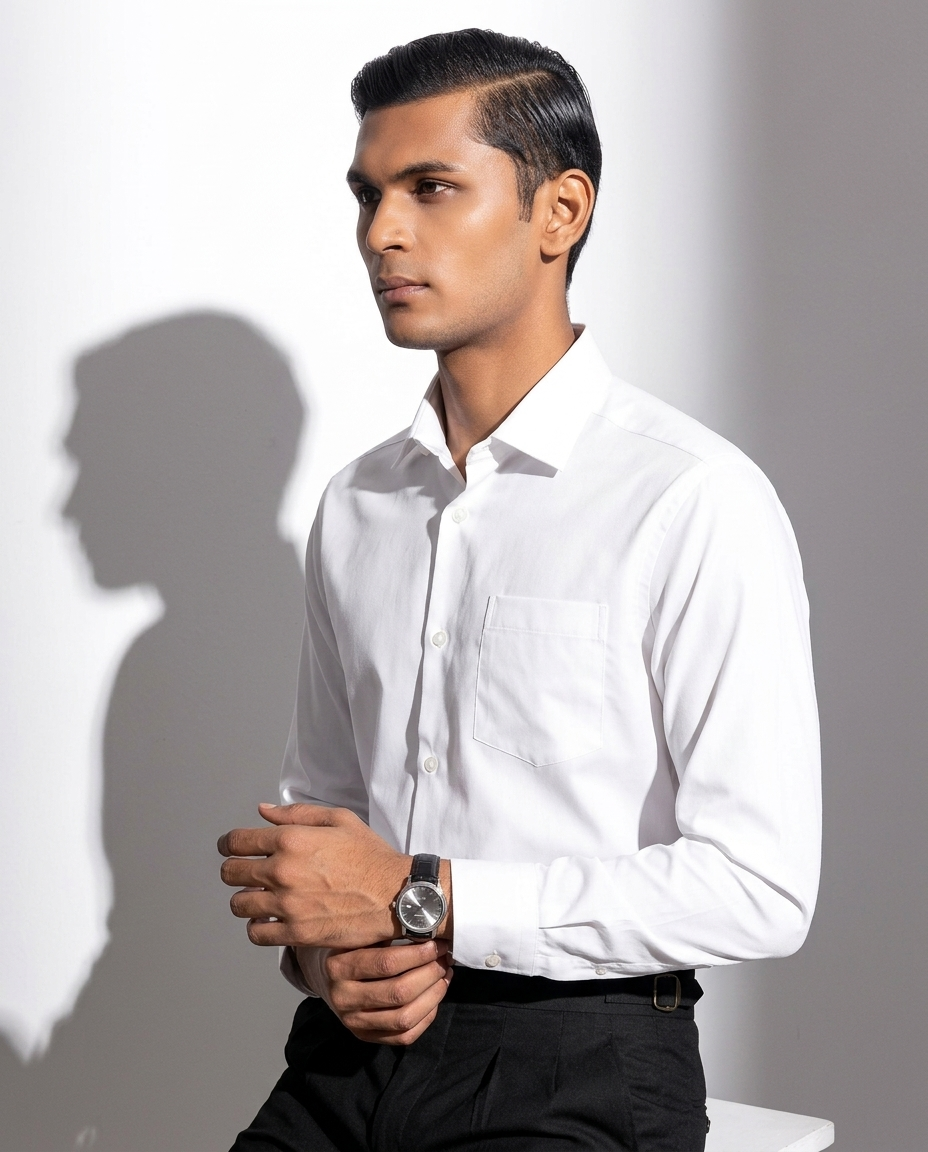 White Formal Shirt Full Sleeve