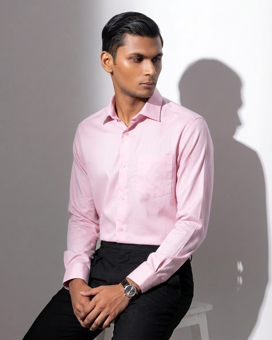 Light Pink Formal Shirt Full Sleeve